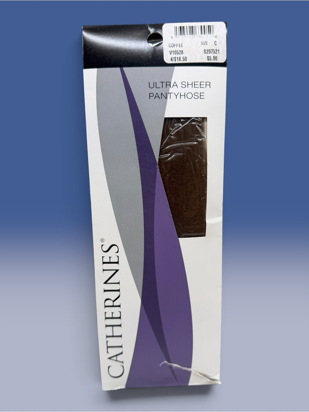 Catherines Ultra Sheer Pantyhose Coffee Plus Size C Sandalfoot 100% Nylon